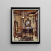 Woodwork from an old house Mirror frame Noyer wood table Noyer wood chair Tall Noyer wood clock - Edwin Foley — framed artwork on a wall