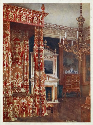 Queen Anne bed on foot wooden chandelier - Edwin Foley — artwork view