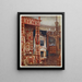 Queen Anne bed on foot wooden chandelier - Edwin Foley — framed artwork on a wall