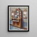 Satin and mahogany inlaid wooden dressing table - Edwin Foley — framed artwork on a wall