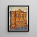 Satin wood cabinet painting inlaid with tulipwood, hazelwood, holly, ebony, mahogany, and other woods - Edwin Foley — framed artwork on a wall
