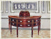 Semi-circular mahogany buffet painting with marquetry and satinwood, mahogany, and ebony veneer - Edwin Foley — artwork view