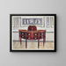 Semi-circular mahogany buffet painting with marquetry and satinwood, mahogany, and ebony veneer - Edwin Foley — framed artwork on a wall