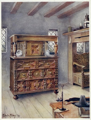 L'armoire Putnam in English oak and cedar. Carved piece of furniture in American oak. - Edwin Foley — artwork view