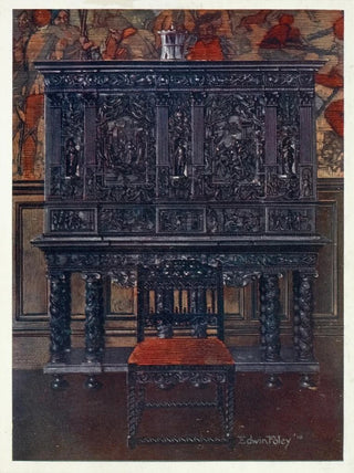 The Rubens Cabinet in carved ebony, marquetry interior design, and tortoise shell columns - Edwin Foley — artwork view