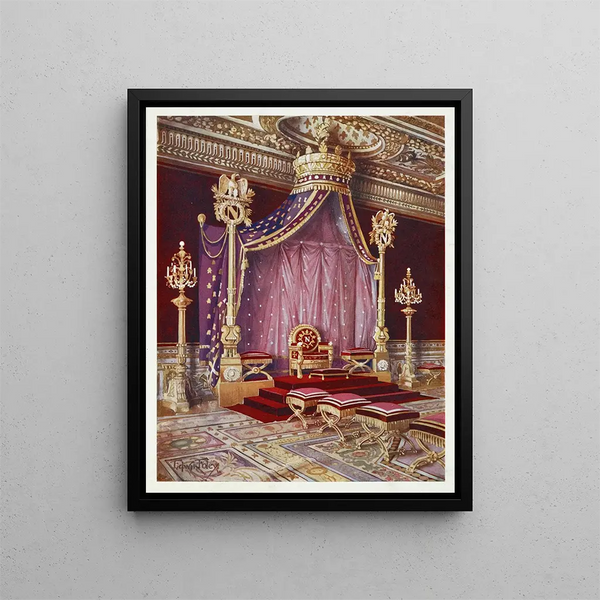 The throne room of Fontainebleau Castle - Edwin Foley — framed artwork on a wall