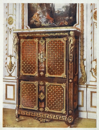 Secretary right in various wood parquetry with rosettes mounted in gilded bronze etc. - Edwin Foley — artwork view