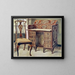 Writing table in marqueted walnut - Edwin Foley — framed artwork on a wall