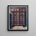 Kas in walnut with inlay and painted medallions in Delftware - Edwin Foley — framed artwork on a wall