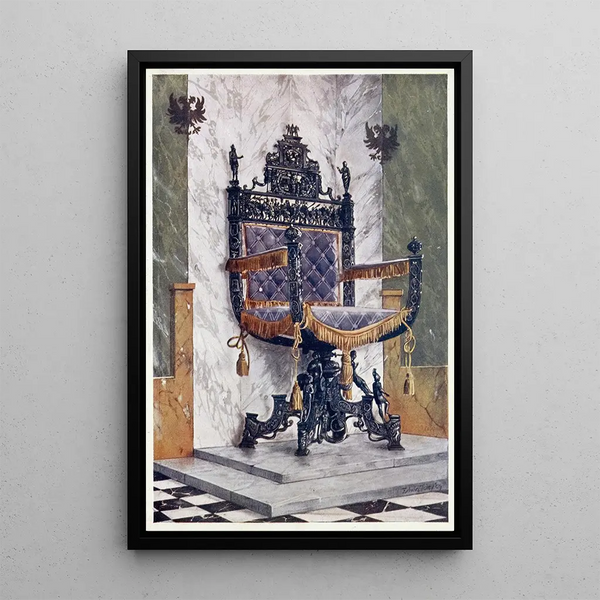 Reproduction of the painting Forged steel chair painting, property of Count Radnor, Longford Castle - Edwin Foley