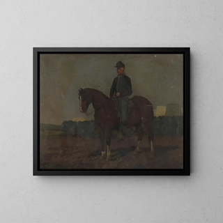 Cavalry Order Painting at Rappahannock Station, Virginia - Edwin Forbes — framed artwork on a wall