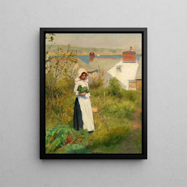 A Cornish Cottage Garden - Edwin Harris — framed artwork on a wall