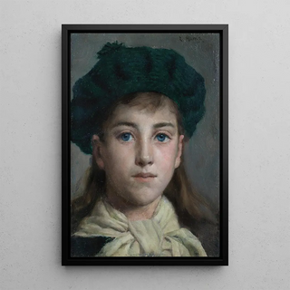 Portrait of a Girl - Edwin Harris — framed artwork on a wall