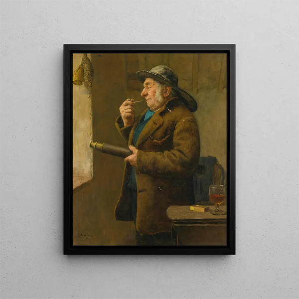 The Old Pilot - Edwin Harris — framed artwork on a wall