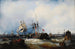 a steam paddle boat leaving its mooring on the Thames - Edwin Hayes — artwork view