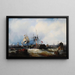 a steam paddle boat leaving its mooring on the Thames - Edwin Hayes — framed artwork on a wall