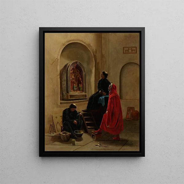 L'artiste paints the church - Edwin Howland Blashfield — framed artwork on a wall