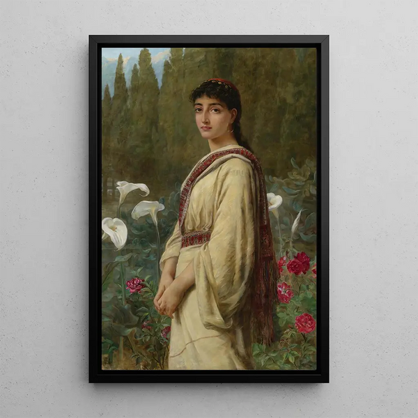 Oriental Lily Painting - Edwin Long — framed artwork on a wall
