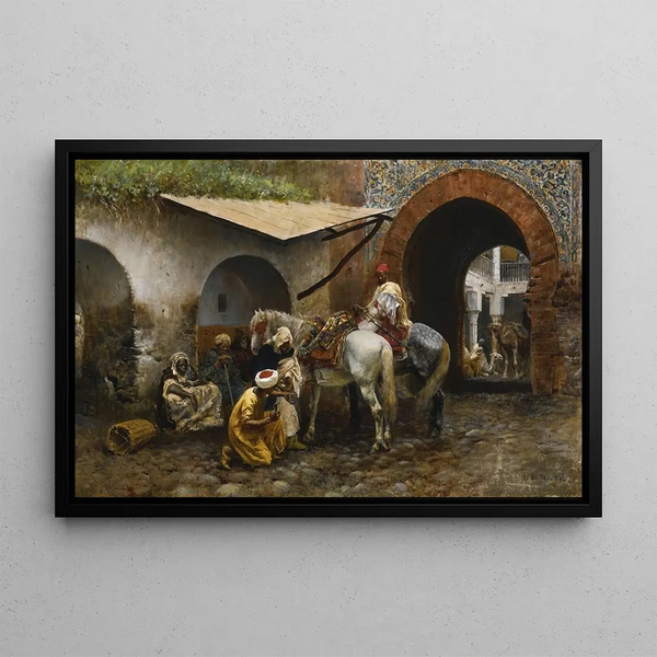 a Moorish blacksmith - Edwin Lord Weeks — framed artwork on a wall