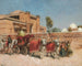 A wedding procession in front of a palace in Rajasthan - Edwin Lord Weeks — artwork view