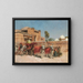 A wedding procession in front of a palace in Rajasthan - Edwin Lord Weeks — framed artwork on a wall
