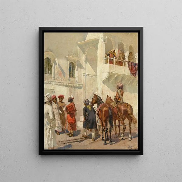 Before the Hunt - Edwin Lord Weeks — framed artwork on a wall