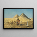 Caravan of camels among the pyramids of Egypt - Edwin Lord Weeks — framed artwork on a wall