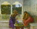 Figures dans un intérieur avec un jardin de palmiers au-delà (Conflit de cas) - Edwin Lord Weeks — artwork view