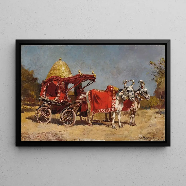 Gharry or indigenous cart - Edwin Lord Weeks — framed artwork on a wall