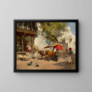 Girls of Nautche and Gharry in Ahmedabad - Edwin Lord Weeks — framed artwork on a wall