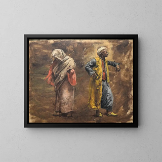 Study of Two Figures - Edwin Lord Weeks — framed artwork on a wall