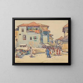 Marché de Malindi, Zanzibar - Edwin Murray Fuller — framed artwork on a wall