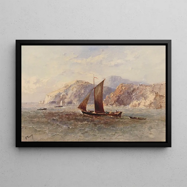 Wales Coast Painting - Edwin Toovey — framed artwork on a wall