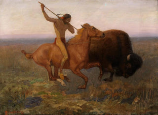 Indian Bison Hunt - Edwin Willard Deming — artwork view
