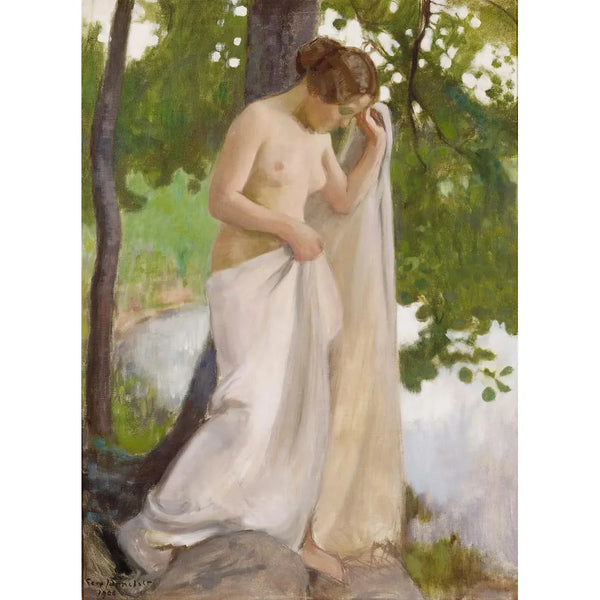 Bath towel painting - Eero Järnefelt — framed artwork on a wall