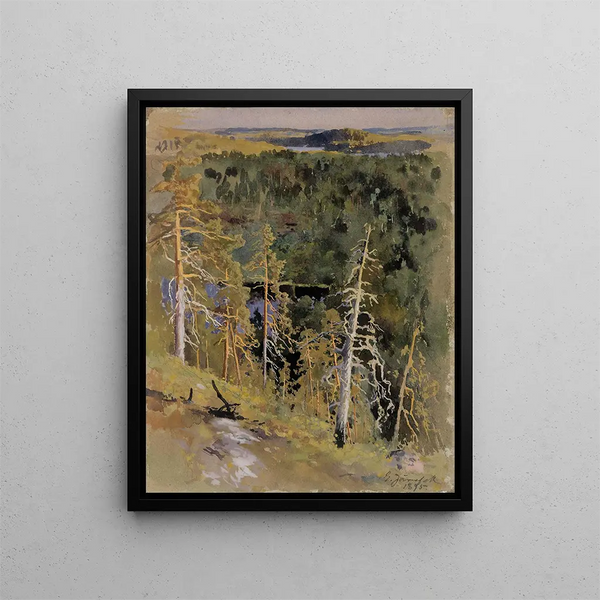 Forest landscape painting - Eero Järnefelt — framed artwork on a wall