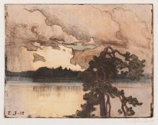Landscape lake view at sunset - Eero Järnefelt — artwork view