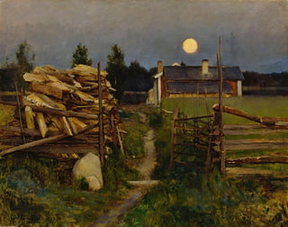 Summer Night Painting with Moon - Eero Järnefelt — artwork view