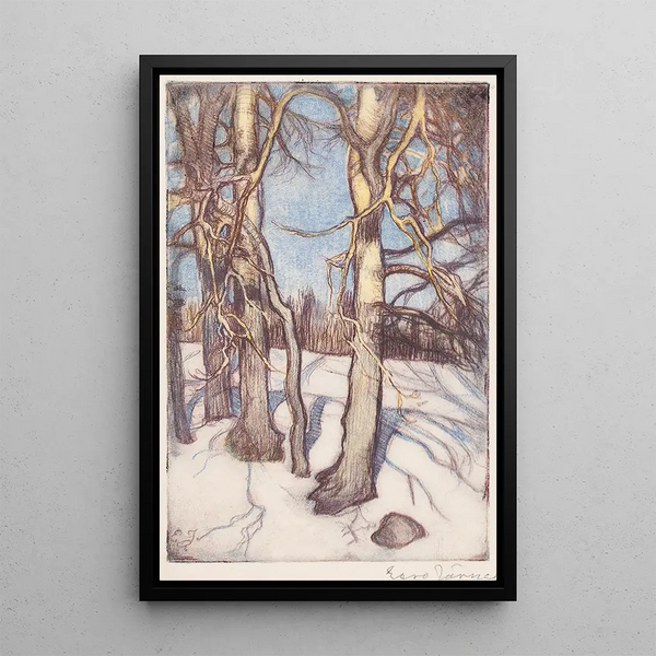 Trees in Winter - Eero Järnefelt — framed artwork on a wall