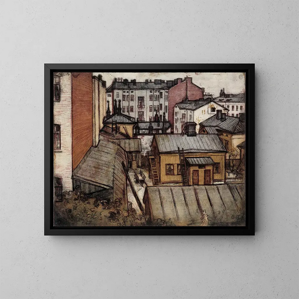 View from the Artists' House Bernhardinkatu - Eero Järnefelt — framed artwork on a wall