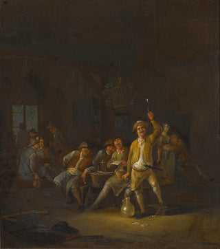 a tavern interior with peasants drinking and singing - Egbert van Heemskerck the Younger — artwork view