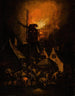 Fire at a windmill - Egbert van der Poel — artwork view