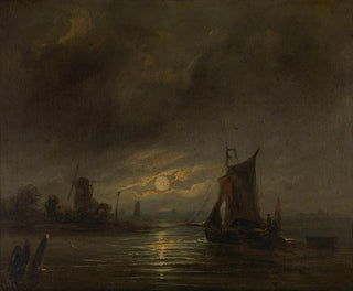 Night View Painting - Egide Linnig — artwork view