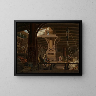La cale d'un voilier - Egidius Mengelberg — framed artwork on a wall