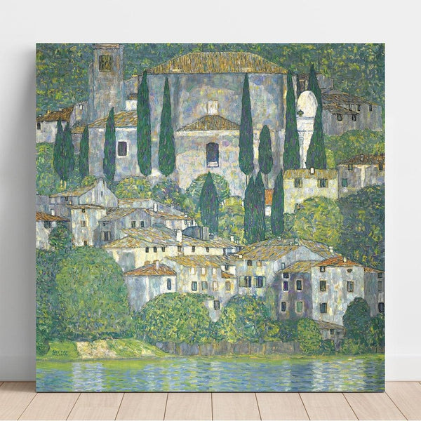 Reproduction of the painting Church in Cassone Landscape with cypresses - Gustav Klimt