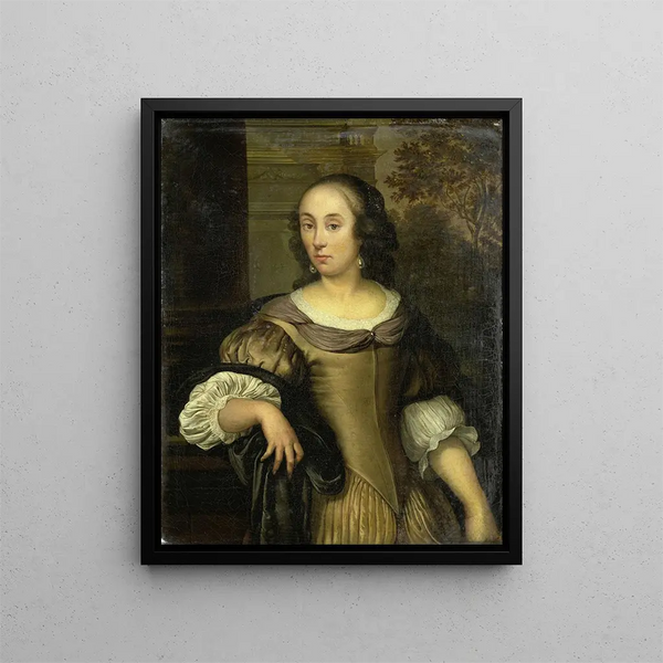 Portrait of a young woman - Eglon van der Neer — framed artwork on a wall