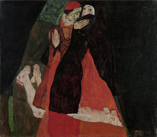 The Cardinal and the Nun Kiss - Egon Schiele — artwork view