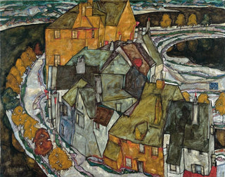 Croissant de maisons II - Egon Schiele — artwork view