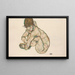 Young naked girl crouching - Egon Schiele — framed artwork on a wall