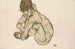 Young naked girl crouching - Egon Schiele — artwork view